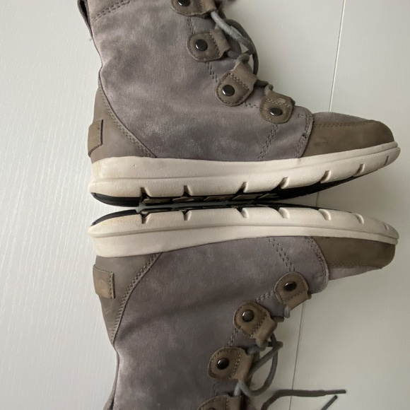Sorel Explorer Joan Suede Waterproof Quarry Gray Boots Size 8 - Picture 11 of 14